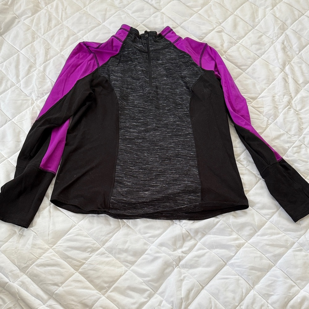 Active Life Black and Purple Long Sleeve Top